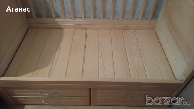 Детско дървено креватче, снимка 2 - Бебешки легла и матраци - 13697839