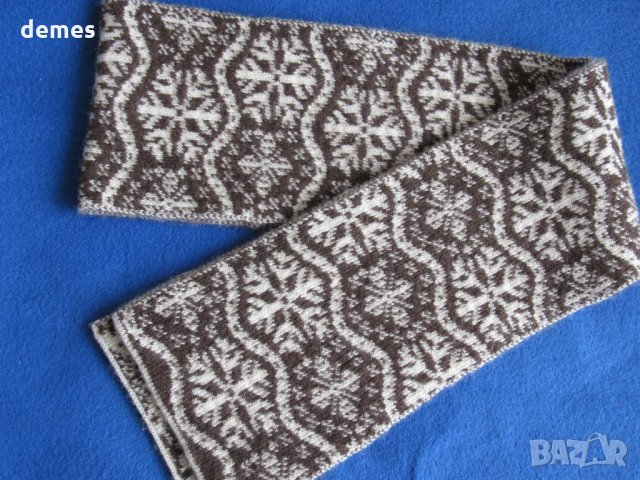  Шал в алпийска шарка, 100% органична вълна , Монголия-6, снимка 2 - Шапки - 25966158