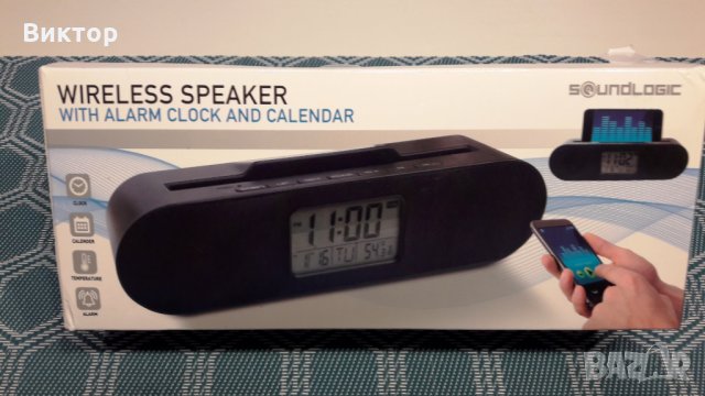 Блутуут говорител с часовник, календар и термометър Soundlogic, снимка 4 - Слушалки и портативни колонки - 23878440