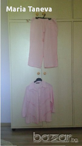 Дамски комплект от лен - панталон и сако, снимка 1