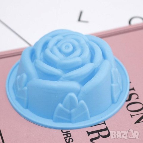 Дълбок релеф средна роза силиконова форма мини тава за направа печене кексче мъфин мини торта 