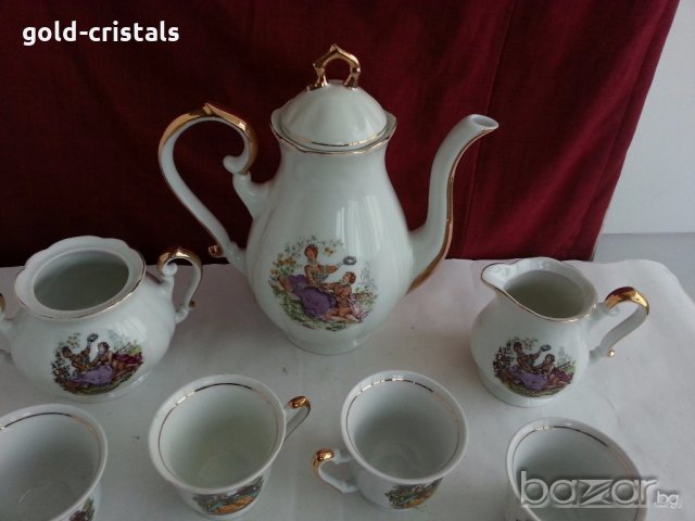 фин порцелан чаши за кафе чайник захарница латиера zajecar