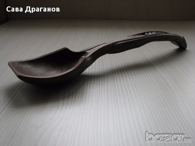 дървена лъжица, снимка 3 - Прибори за хранене, готвене и сервиране - 17012702