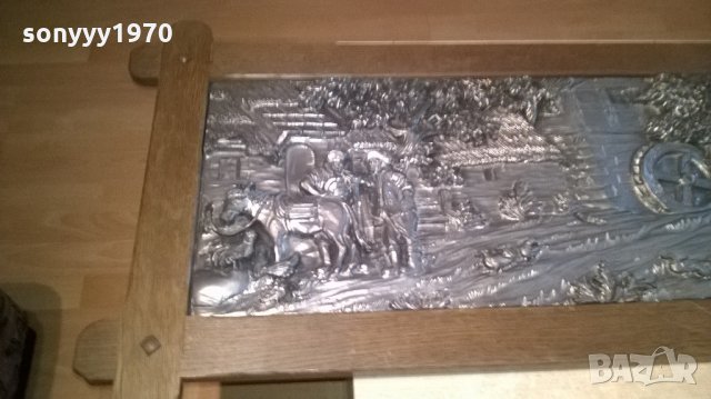 огромна тежка немска картина-дърво и олово-внос швеицария, снимка 9 - Антикварни и старинни предмети - 22136540