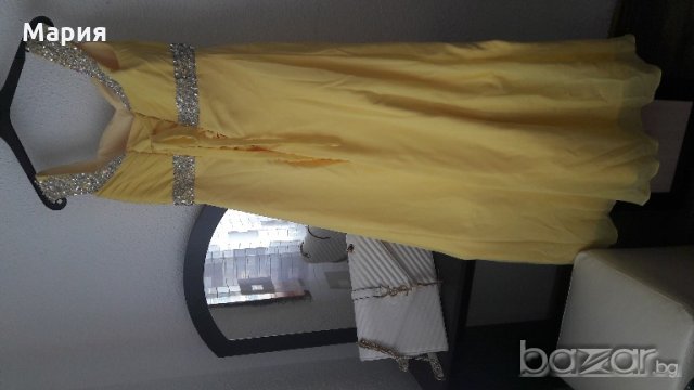 Бална рокля жълта с връзка корсет, снимка 2 - Рокли - 20563499