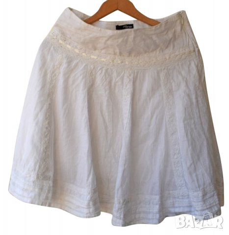 Jane Norman дамска бяла пола с дантела 