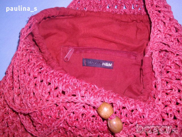 Чанта от зебло "Н&М"® / оранжева чанта, снимка 4 - Чанти - 12406441