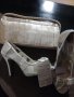 сатенен комплект, снимка 1 - Дамски обувки на ток - 20685931