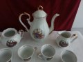  фин порцелан чаши за кафе чайник захарница латиера zajecar, снимка 1 - Антикварни и старинни предмети - 20188820