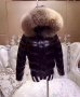 Дамско яке с лисица черно Moncler код 486, снимка 1 - Якета - 23514725