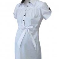 Риза за бременни и макси дами 08306 във бяло , снимка 1 - Дрехи за бременни - 11127916