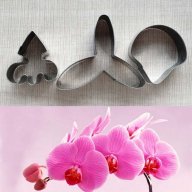 3 вид / Орхидея Пеперуда 3 части метални резци направа изработка на цвете украса декорация торта, снимка 1 - Форми - 18462888