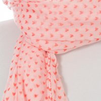 Beck Sonder Gaard Becksondergaard дамски шал нов памук на сърца розово, снимка 1 - Шапки - 23473096