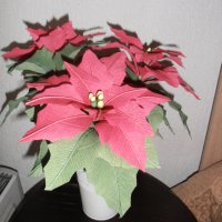 Коледна звезда, снимка 2 - Изкуствени цветя - 23726685