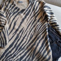 Индиго дънки и блуза зебра принт, снимка 2 - Дънки - 22953499