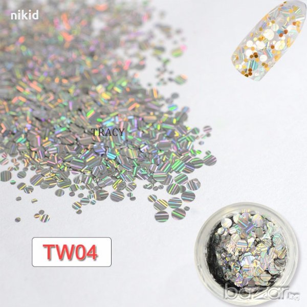 1mm 2mm 3mm Холограмни лазер дъга ефект конфети декорация за нокти маникюр, снимка 1