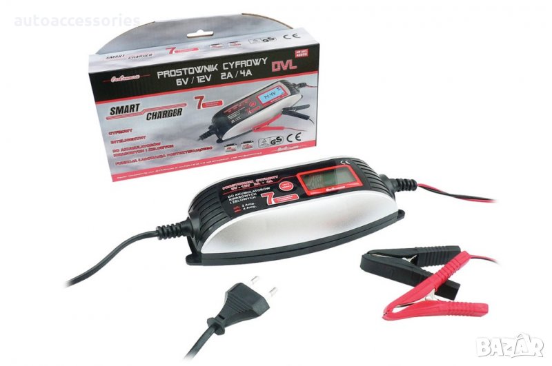 Цифрово зарядно за акумулатори 6V / 12V - 2A / 4A - DVL, снимка 1