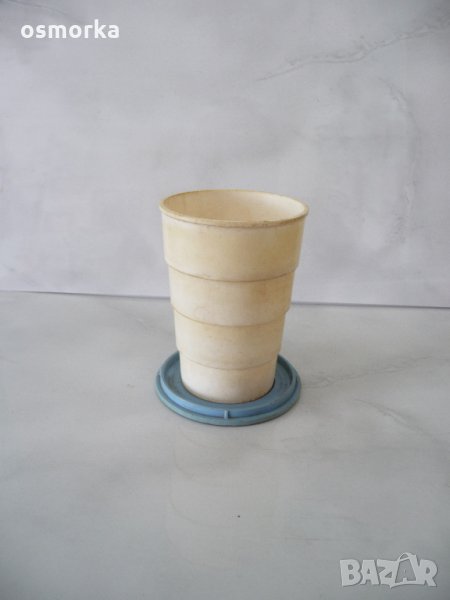 Стара руска съветска сгъваема чаша туристическа соц капак   , снимка 1