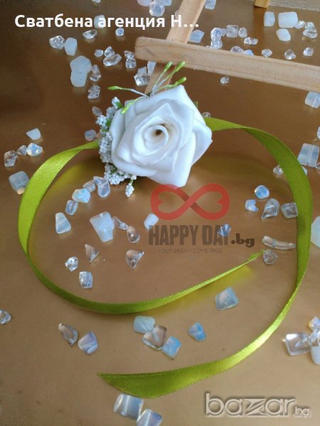 Сватбени бутониери за ръка гривна Ив, снимка 1