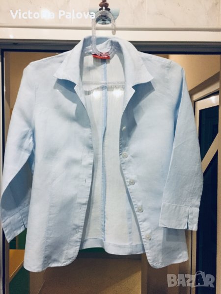 Небесно-синя риза TAIFUN COLLECTION ,лен 100%, снимка 1