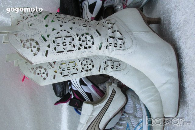летни ботуши Laura Bellariva original White Summer Boots, N-37, естествена кожа,GOGOMOTO.BAZAR.BG®, снимка 2 - Дамски обувки на ток - 17046841