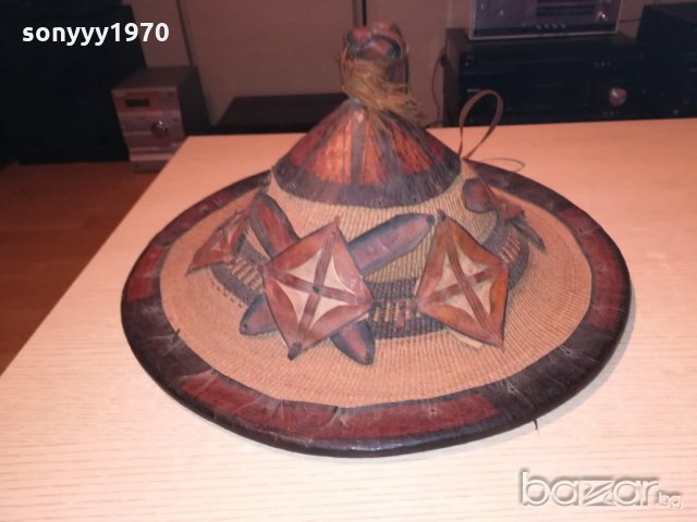 автентична тибетска/монголска шапка-46х22см-внос швеицария, снимка 16 - Колекции - 20285414