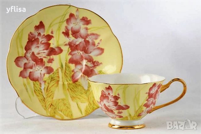 Чаши с цветя от костен порцелан за миялна машина, снимка 5 - Подаръци за жени - 24563758