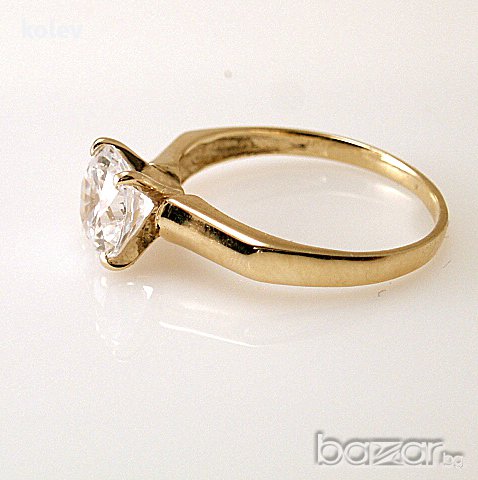 Златен пръстен ГОДЕЖЕН с цирконий 2.11 грама, размер 55, снимка 6 - Пръстени - 17205634