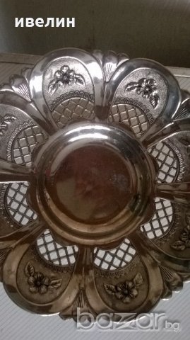 посребрена метална фруктиера, снимка 2 - Антикварни и старинни предмети - 18811875