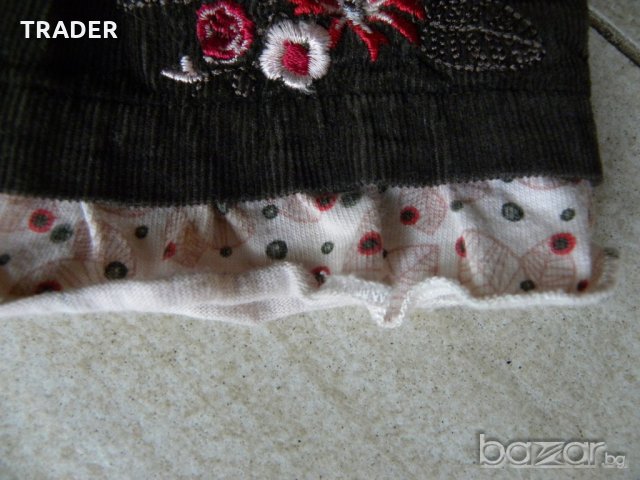 кадифена рокля Tricky Tracks, размер 86см, снимка 4 - Бебешки рокли - 18921717