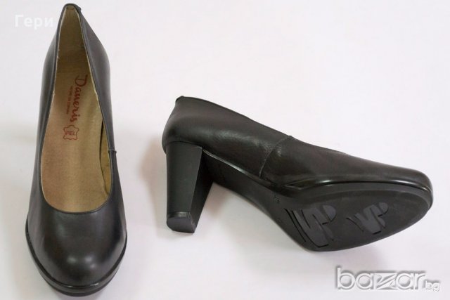 Естествена кожа черни дамски обувки Daneris by Liberitae, снимка 3 - Дамски ежедневни обувки - 18290060