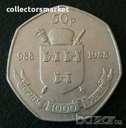 50 пенса 1988, Ирландия