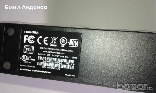 Външен хард диск Tohiba Canvio for Desktop 3.5", 2TB, USB 3.0, снимка 3 - Външни хард дискове - 18413289