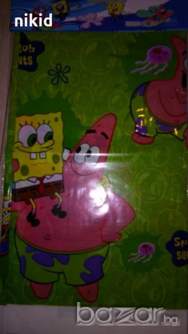 Спонджбоб спондж боб квадратни гащи spongebob найлонова покривка за парти рожден ден, снимка 2 - Покривки за маси - 20257423