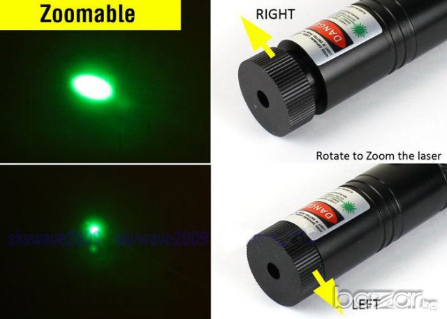 Мощен зелен лазер с литиево йонна батерия, снимка 5 - Други игри и конзоли - 6999530