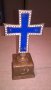 Кръст мед/месинг с украса и постамент-внос швеицария, снимка 6