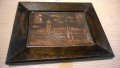 картина-дървена с медна инкрустация и патина-20/16см, снимка 2