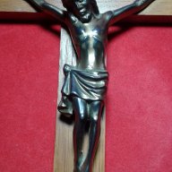 Разпятието на Исус дърво и масивен бронз - уникално и старо, снимка 2 - Антикварни и старинни предмети - 17270251