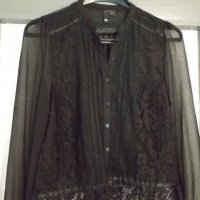 Дантелена черна риза, снимка 5 - Ризи - 11001288