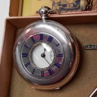 Сребърен джобен часовник OMEGA с ключ ОМЕГА 1895, снимка 4 - Джобни - 18213491