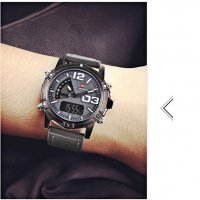 Стилен мъжки часовник NAVIFORCE с аналогов и дигитален LCD дисплей , снимка 5 - Мъжки - 20217548