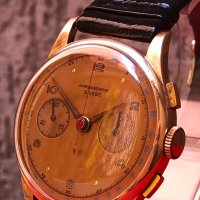 Златен мъжки ръчен часовник от розово злато хронограф CHRONOGRAPHE SUISSE