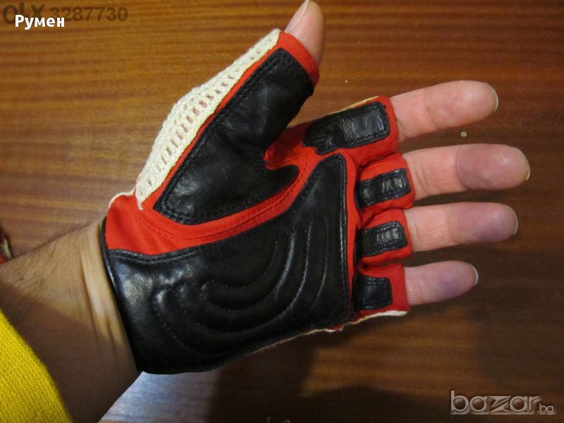 ► мъжки ръкавици, спортни ръкавици от кожа и текстил, моторджийски, рокерски , снимка 1