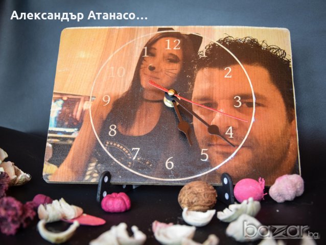 Ръчно изработен часовник от дърво с ВАША снимка , снимка 4 - Други - 21092445