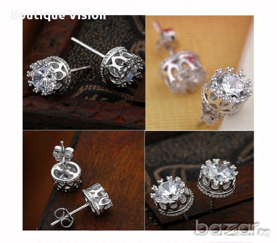 Нови сребърни обици - 2 вида, снимка 2 - Обеци - 13442879