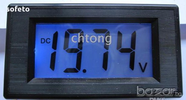 Дигитален мултицет Волтметър за кола автомобил свети син неонов 7-20в , снимка 2 - Аксесоари и консумативи - 10631688