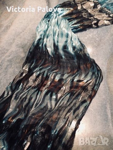 Намачкан шал 150 на 35см, снимка 5 - Шапки - 23766542