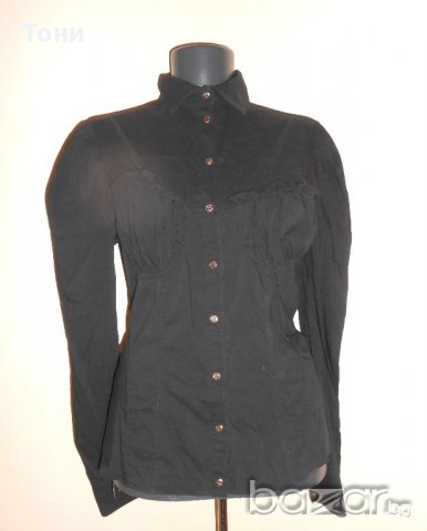 Черна дамска риза Elisabetta Franchi, снимка 6 - Ризи - 21116784