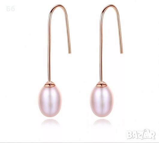 Висящи обеци с естествена перла