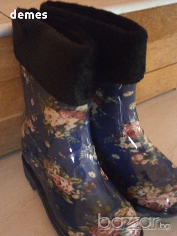  Гумени ботуши с флорален мотив, нови, с подвижна подплата, номер 25, 27, 28, 29, снимка 6 - Детски боти и ботуши - 8982337